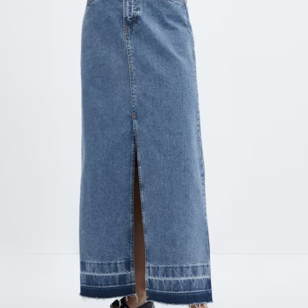 NWT MANGO Denim long skirt